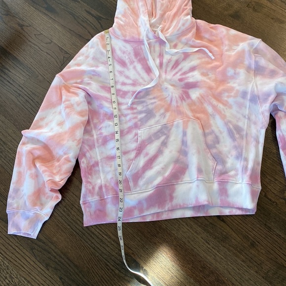 American Eagle Tie Dye Hoodie Hooded Sweatshirt Small S EUC Pink White Purple - Picture 2 of 6